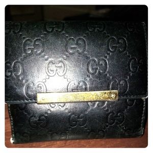 Pre-owned Authentic Black Gucci Wallet